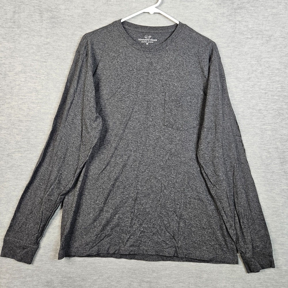 Vineyard Vines Solid Cotton Dark Gray Men's Crew-neck Tee Size M